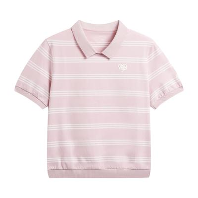 Sport-Lifestyle-Serie Polohemd mit besticktem Buchstaben und genähtem Kragen Damen Oberteile APLW344-3