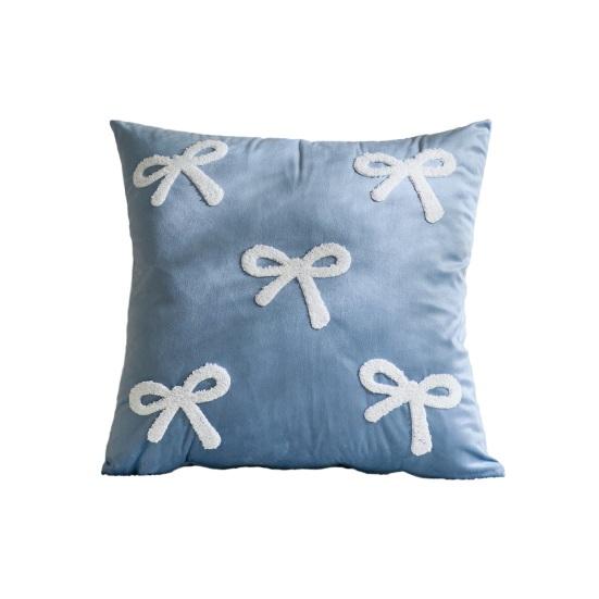 Throw Pillowcase Velvet Soft Decorative Cover Bow Pattern Multiple Sizes Cushion Case Sofa Bedroom Chair
