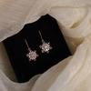 Rose Gold Snowflake Full Drill Zirconia Earrings Exquisite Niche Hundreds of Senior Sense of Autumn and Winter Light Luxury Models Earrings Female