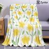 Yellow Bloom Ultra Soft Sherpa Fleece Blanket Fluffy Warm Halloween Cozy Throw for Sofa Couch Bedroom Gift All Season