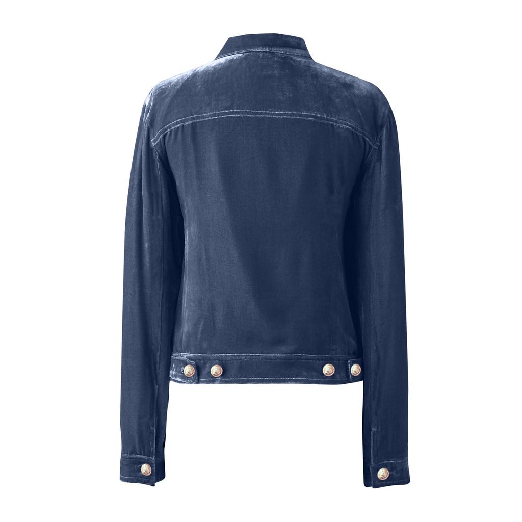 Women's Solid Color Long Sleeve Casual Long Sleeve Canary Cargo Short Jacket Jacket With Pocket