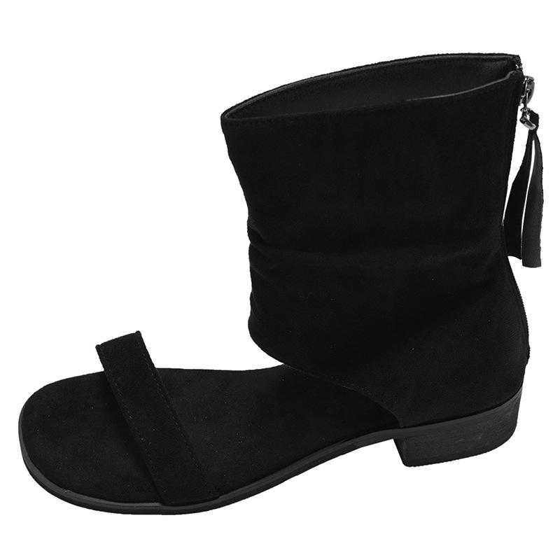 Fashion Temperament, High-end Thick-heeled Sandals for Women's Summer Wear 2025 New Models with Skirts, Retro Height-increasing Cool Boots