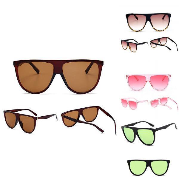 Black Oversized Shadow Sunglasses Flat Top Shield Womens Elegant Highquality Eyewear