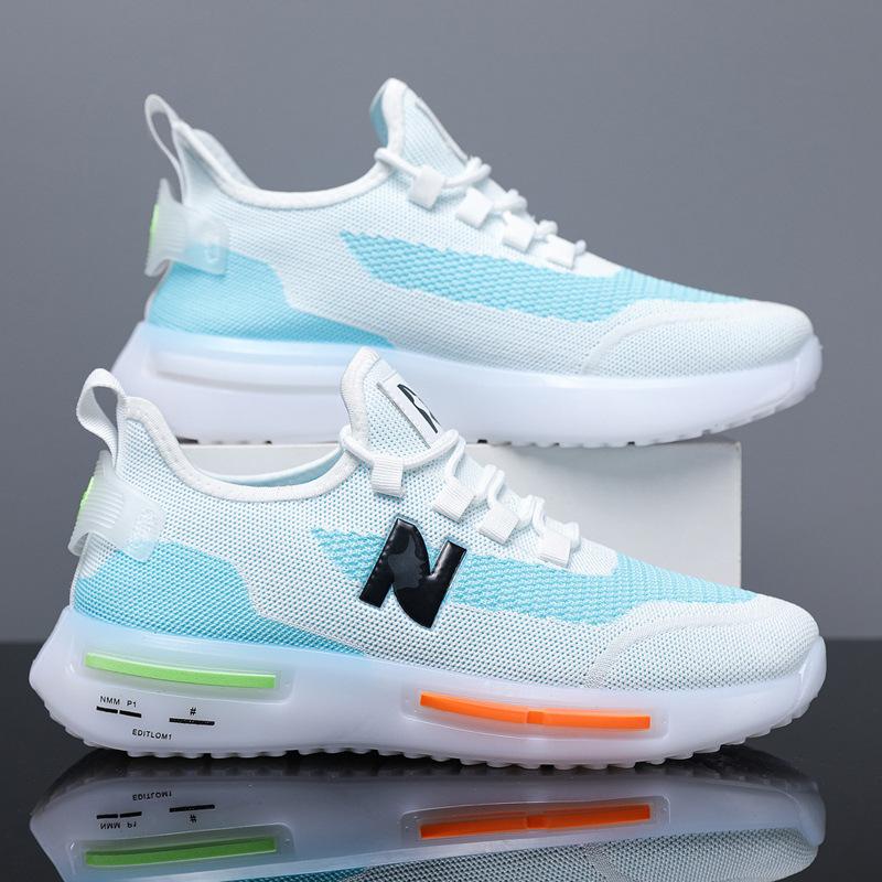 

Спортивная обувь на мягкой подошве с увеличением роста мужская 2025 весна и лето новая дышащая маленькая белая сетка желе градиент папа трендовая обувь 44