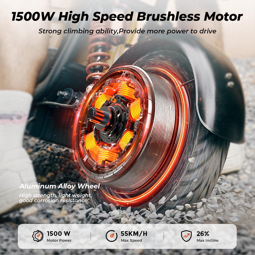 IScooter DX5 Ηλεκτρικό Πατίνι Ενηλίκων με Κάθισμα, Μοτέρ 1500W, Μπαταρία 48V15.6AH 15 ιντσών