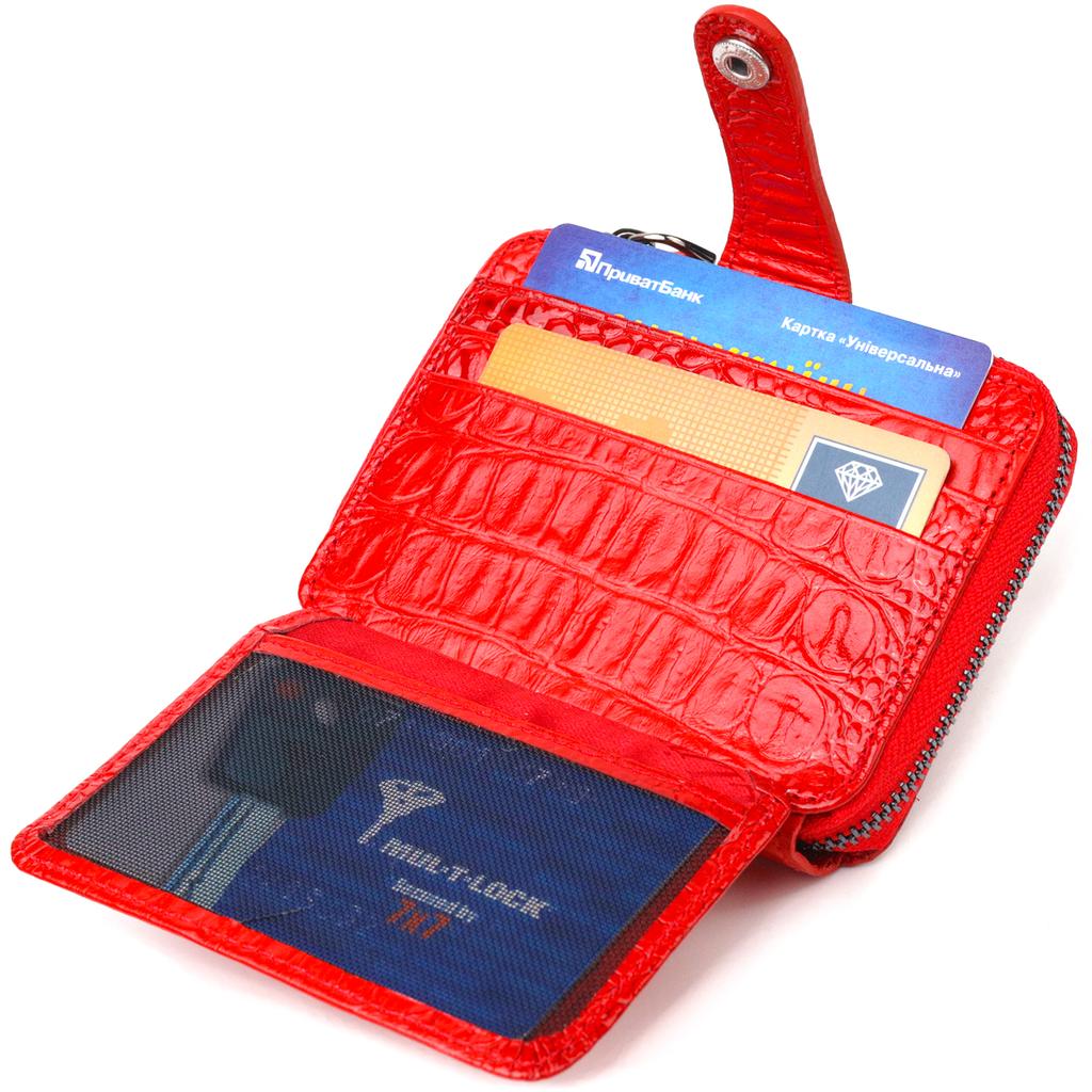 Original Women's Purse Made of Genuine Textured Leather CANPELLINI Wallet 21489 Red