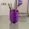 Desktop Pen Holder Spiral Holder, 3D Printed Twisted Makeup Brush Organizer Cup, Durable PLA Storage Decorative Desk Container for Office Vanity Table
