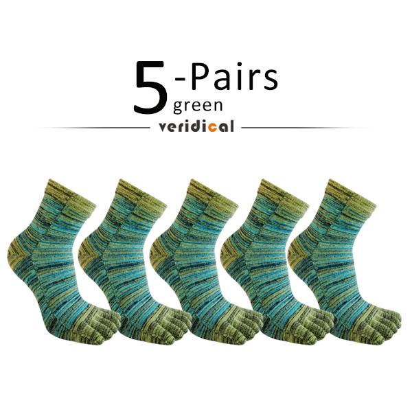 1/5 Pairs Colorful 5 Finger Socks Business Man Cotton Striped Young Casual Sweat-Absorbing Happy Party Dress Toe Short Socks