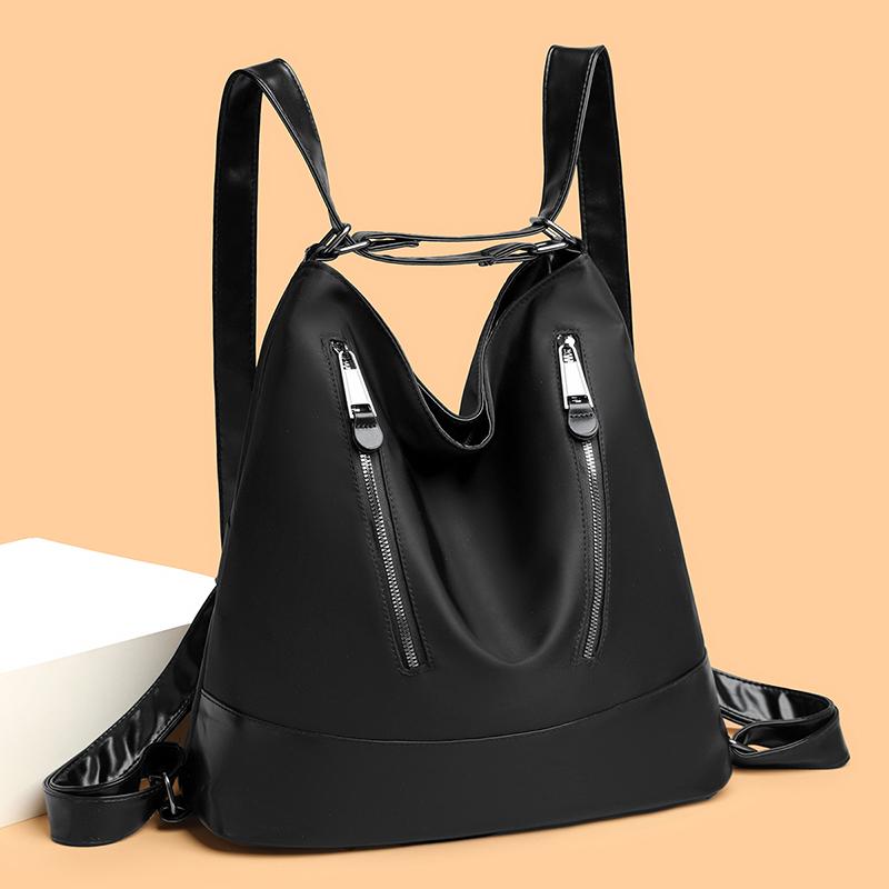 Women's Fashion Shoulder Bag with Dual Zip Pockets – Color Block Tote for Daily Use, Work, and Casual Outings