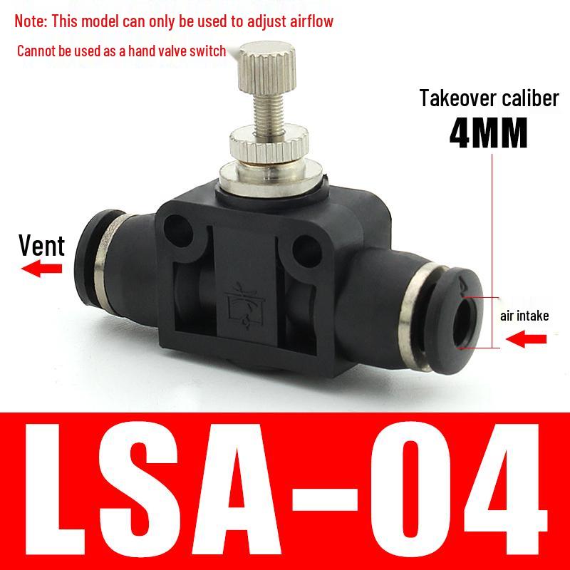 Adjustable Airflow Throttle Valve with Quick Connect (LSA 4/6/8/10mm)