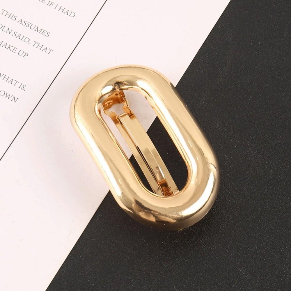 Elliptical Hollowed Out Spring Hair Clip Hollow Oval Ponytail Hairpins New Metal Hair Clips Women