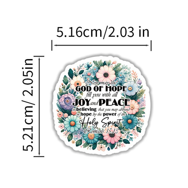 50PCS Jesus Christian Stickers Inspirational Religious Sticker Vinyl Waterproof Faith Wisdom Words Decals Water Bottles Laptop