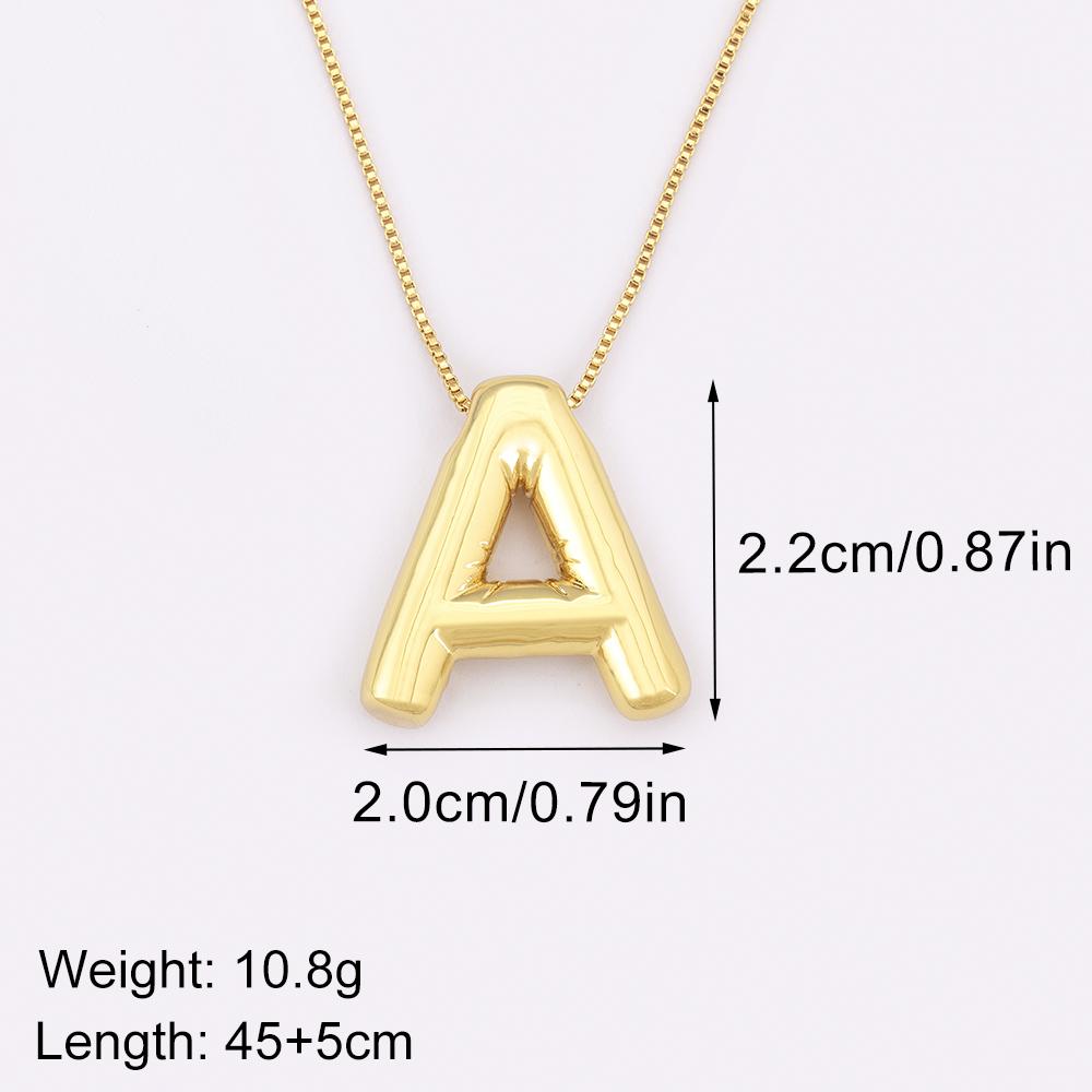 Nidin New Retro Punk Style Copper A-Z Letters Pendant Necklace Initials Alphabet For Women Vintage Name Jewelry Daily Party Gift