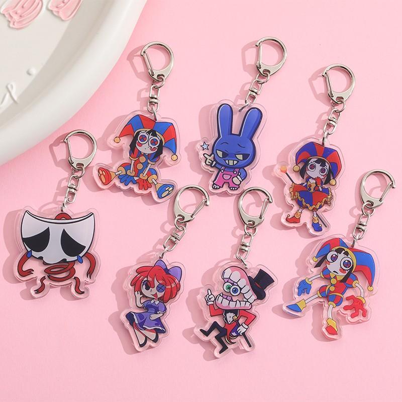 1Pcscartoon The Amazing Digital Circus Acrylic Keychain Cute Backpack Pendant Bag Charms Accessories Decoration Holiday Gift Items