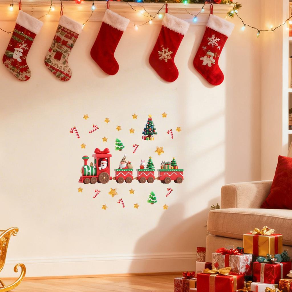 Christmas Door Stickers Train DIY Holiday Decoration Stickers