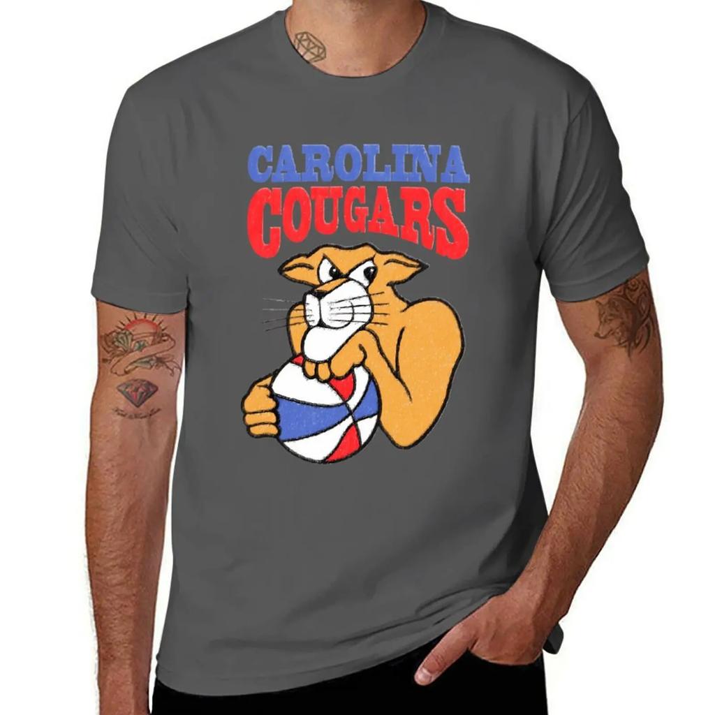 Carolina Cougars T-Shirt Korean Fashion Cute Tops Mens Clothes