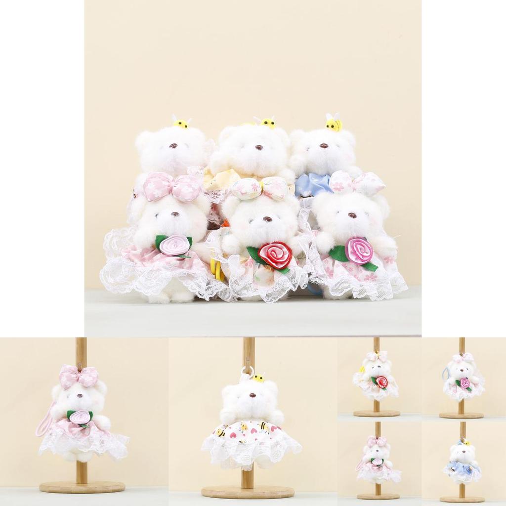 Adorable Bear Plush Toy With Short Pile Fur For Girls Bags And Collectible Decor