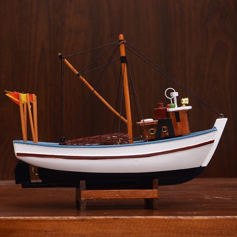 Handmade Wooden Sailboat Model - Smooth Sailing Decorative Craft Boat Birthday Gift
