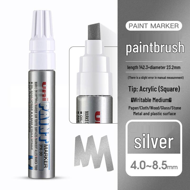 

Масляный маркер для рисования с клиновидным наконечником Mitsubishi PX-30 серебряный