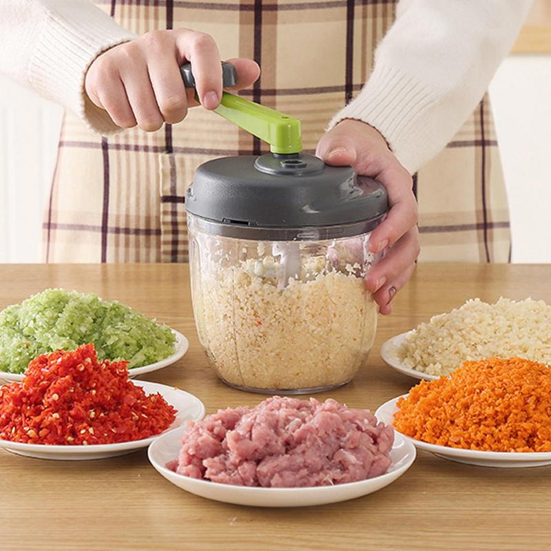 Low Noise Onion Chopper Manual Food Chopper Hand Crank Food Processor Cutter Vegetable Nuts Fruit Salad Garlic Shredders