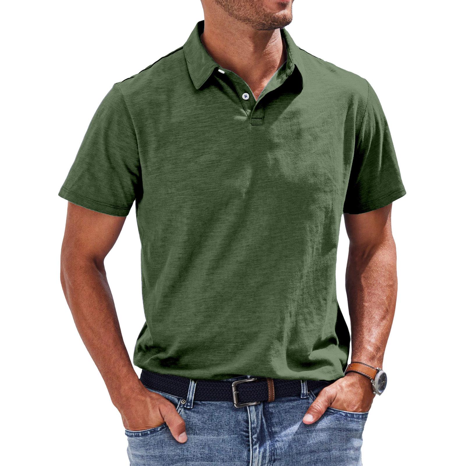 

Мужские винтажные рубашки для боулинга на пуговицах с коротким рукавом, летняя пляжная рубашка XXL зелёный