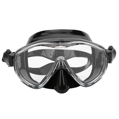 Adult Diving Goggles Face Shield Glasses Silicone Professional Snorkeling EquipmentsMK‑101  Black