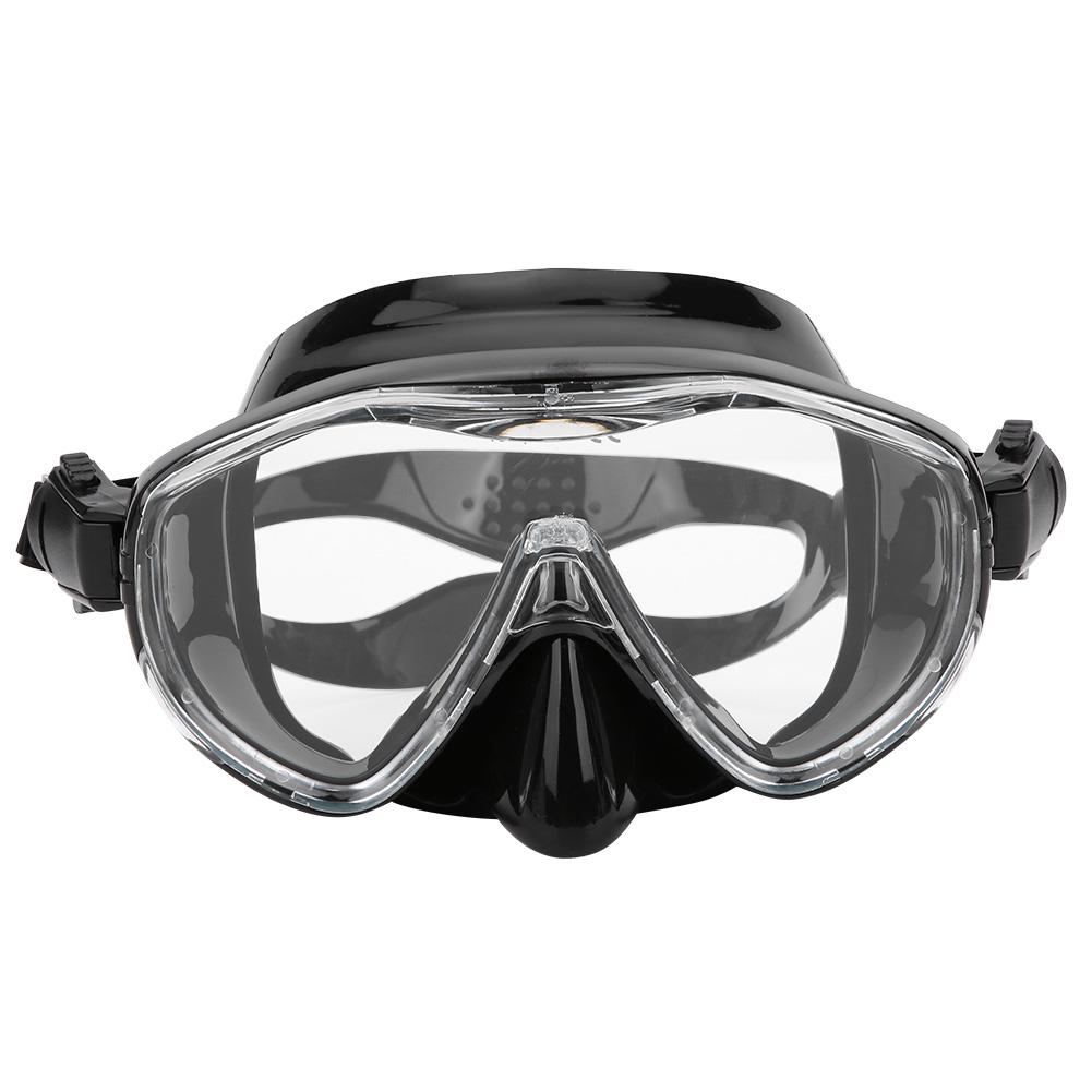 Adult Diving Goggles Face Shield Glasses Silicone Professional Snorkeling EquipmentsMK‑101  Black