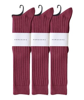 Made In Japan High Socks 3 Pair Set Socks Formal Business Socks Pomegranate [HARUSAKU] Men's Men's (M(25cm-27cm), (Red))