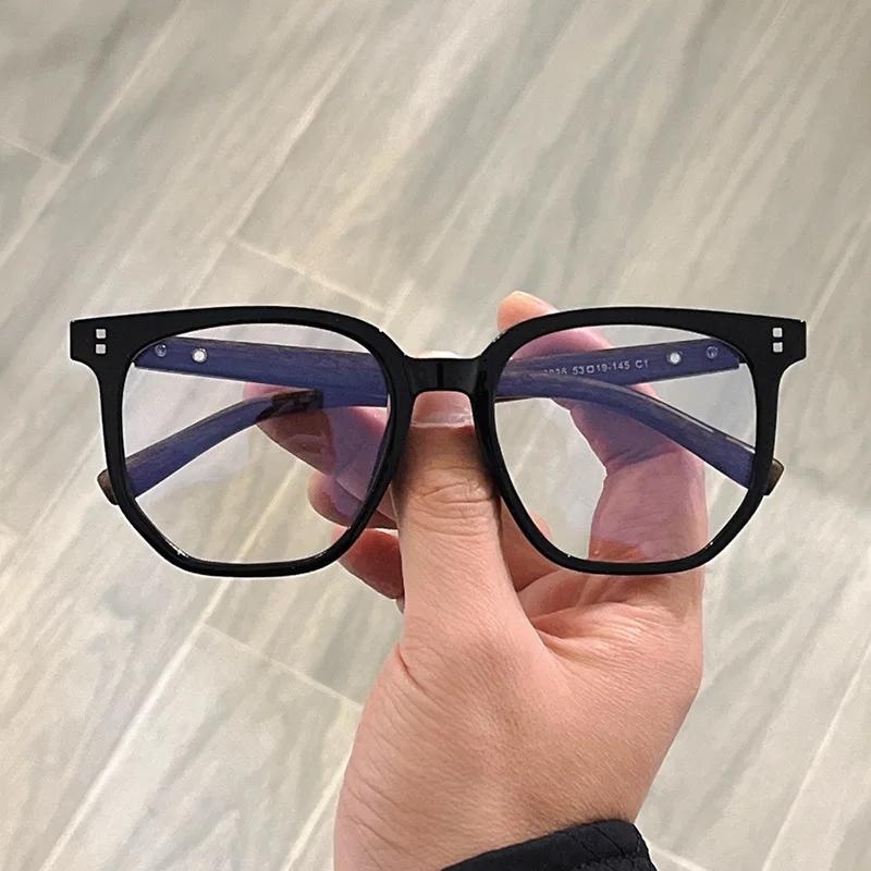 Quadratische Herren-Myopie-Brille mit Holzmaserung-Bügeln und Metallnieten Kurzsichtigkeitsbrille 0 -0.5 -1 -1.25 -1.5 -1.75 -2.0 Bis -6