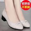 Spring Shallow Mouth Foot Cover Low-top Shoes Medium Heel Leather Shoes Comfortable Integrated Heel Shoes