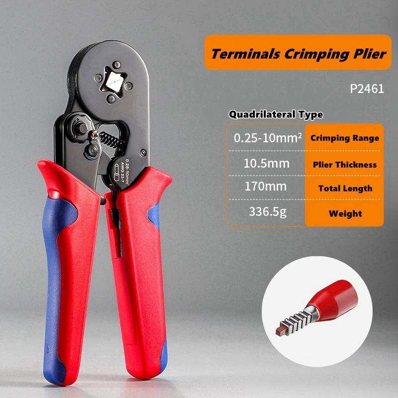 Crimping Pliers 6-4 0.25-10mm² / 6-6 0.25-6mm² Tubular Terminal Crimper Wire Ferrule Crimper Tools Household Electrical Kit