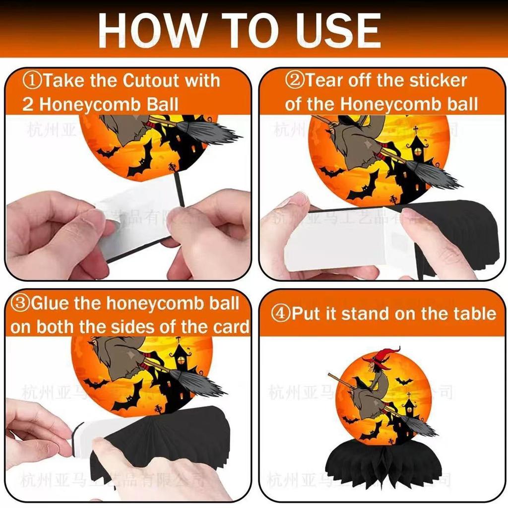 Halloween Party Decoration Honeycomb Centerpiece, Halloween Desktop Decoration Halloween Birthday Party Decoration Halloween Party Supplies