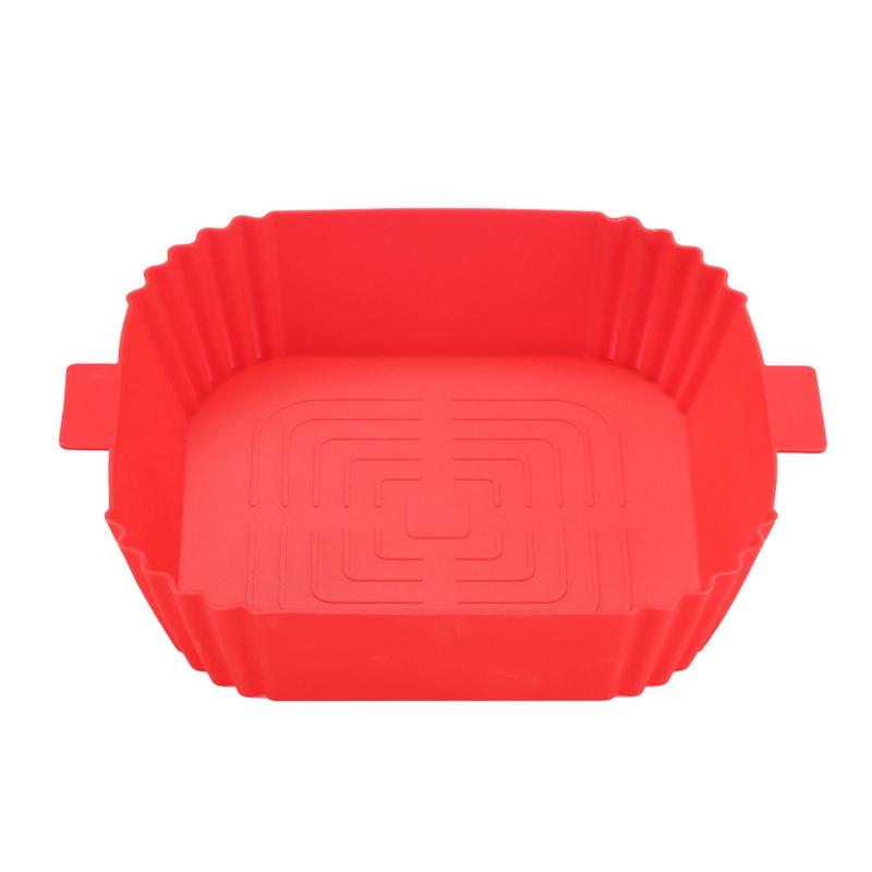 Square Air Fryer Liner Non-Stick Silicone Basket Reusable Air Fryer Accessories Silicone Material 4 Colors for Air Fryer