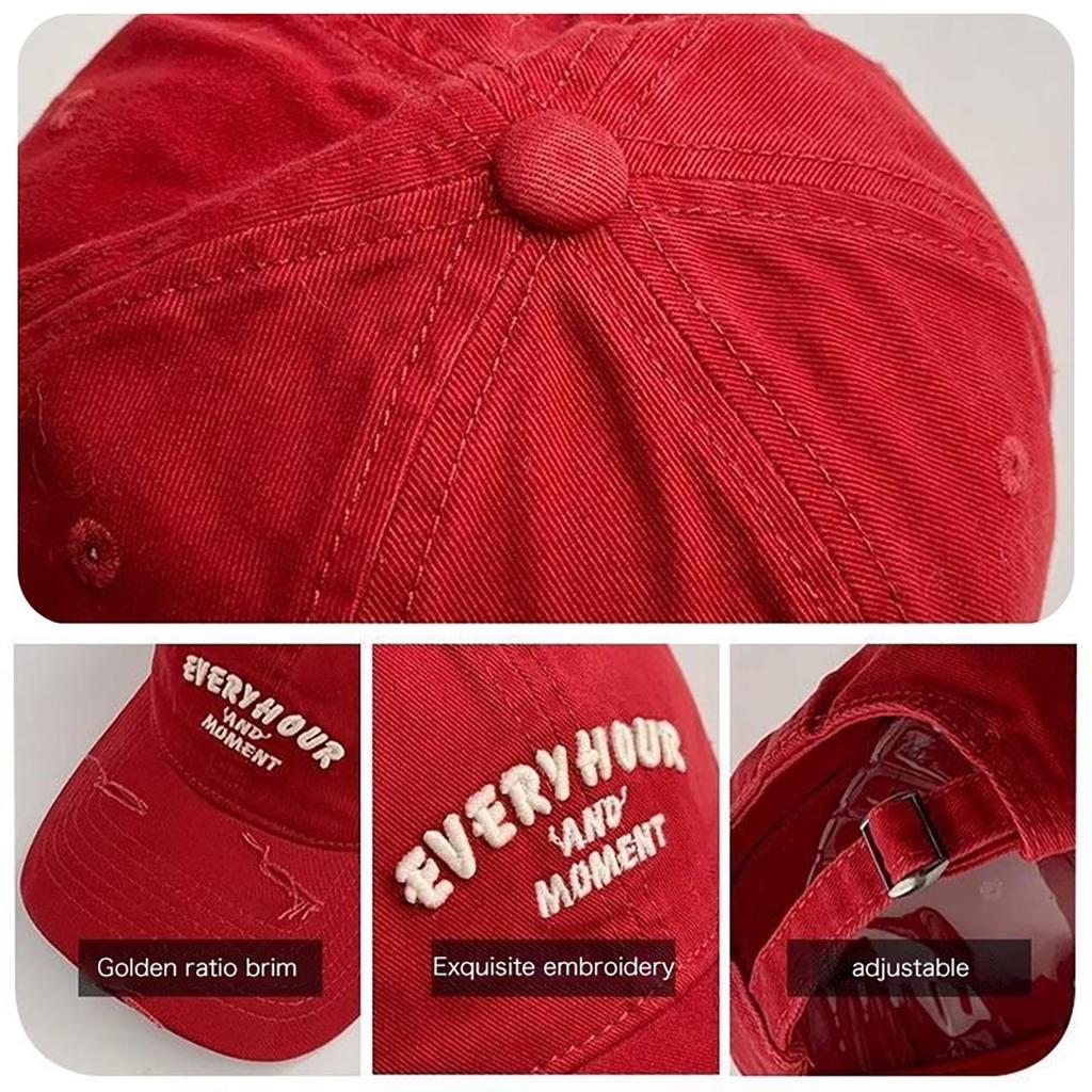 Women Punk Letters Baseball Cap Vintage Embroidery Cotton Snapback Peaked Sun Hats Outdoor Sports Golf Travel Sunscreen Hat