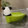 Bamboo Panda Soap Dish Cute Soap Tray Green Soap Rack  Kitchen