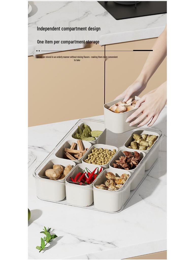 Portable Airtight Food Storage Box - Keeps Salad, Fruit, and Seasonings Fresh with Compartments