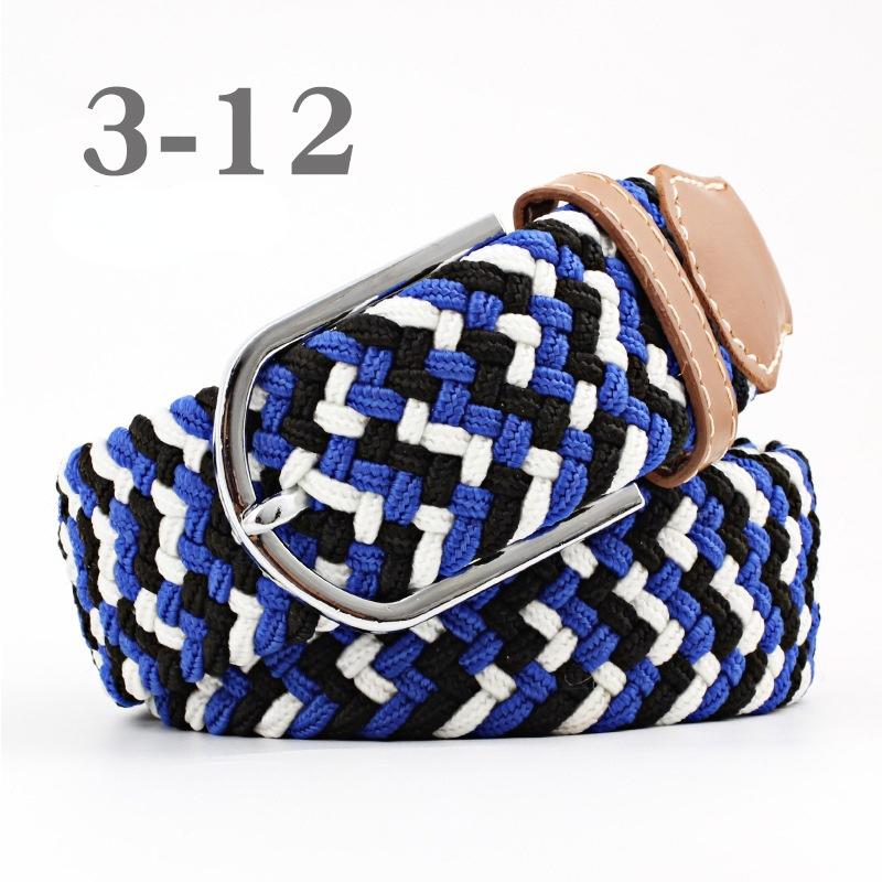 2026 New Fashion High Quality Explosive Women's Canvas Belt Men's Elastic Belt Casual Stretch Woven Pin Buckle Belt