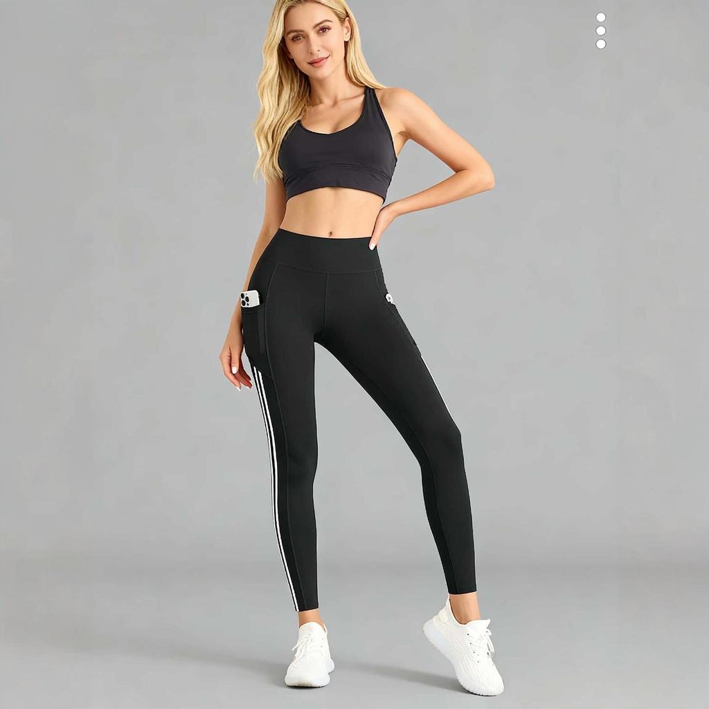 Fashion Clothing Women's Fitness Pants With Pockets Running Training Sports Elastic Sweating Quick Drying Skinny Pants