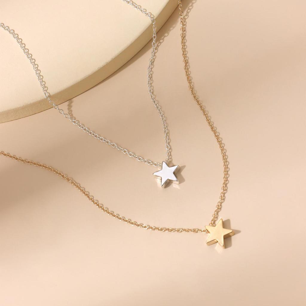 European and American simple necklace, fashionable thickened star pendant, women's temperament collarbone sweater chain