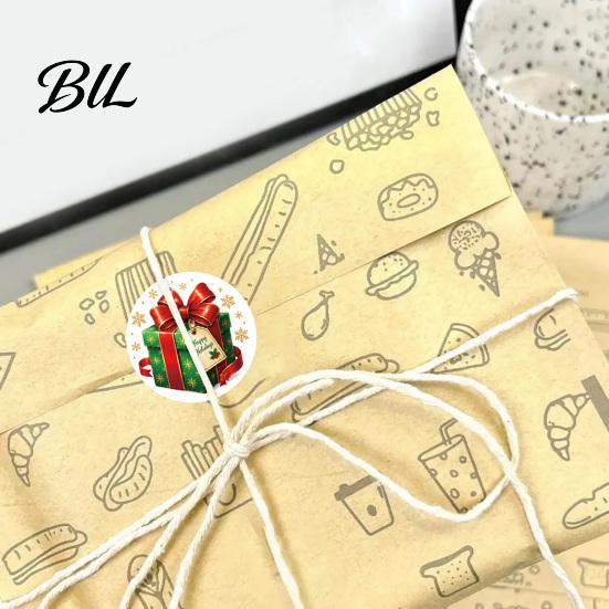 Santa Claus Pattern Stickers Christmas Round Stickers, Snowman And Gingerbread Patterns Print, Decorative Adhesive Decals Self Holiday Envelope Seals