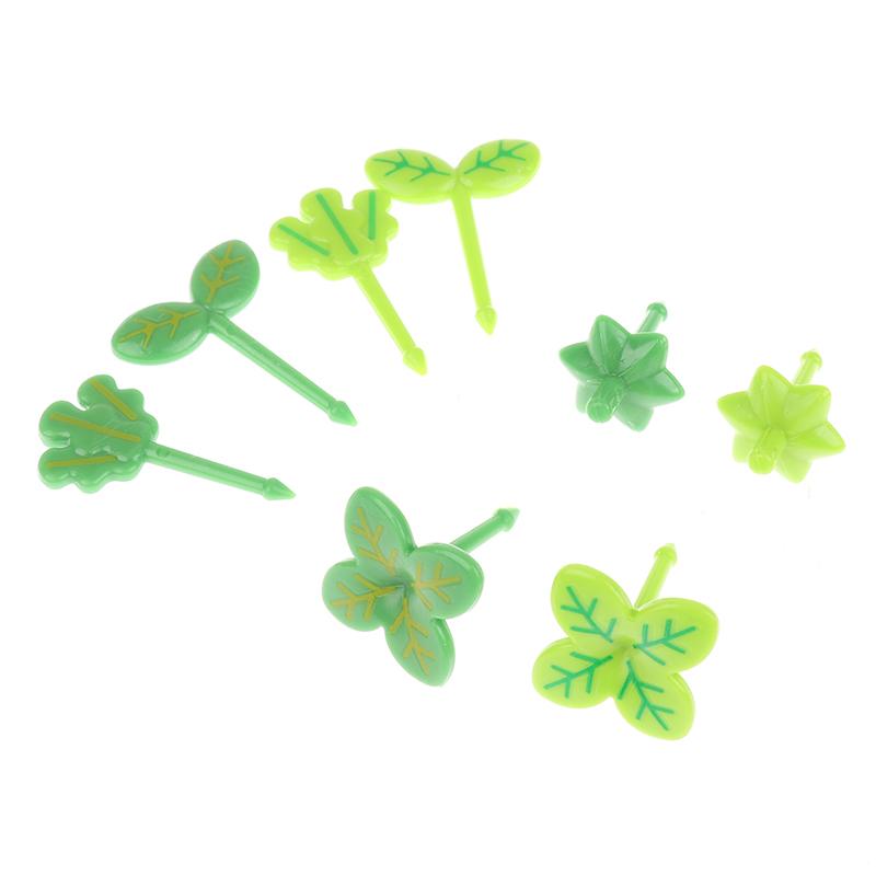8Pcs Fruit Vork Tandenstoker Bladeren Salade Tiny Vork Mini Cake Picks Voor Kids