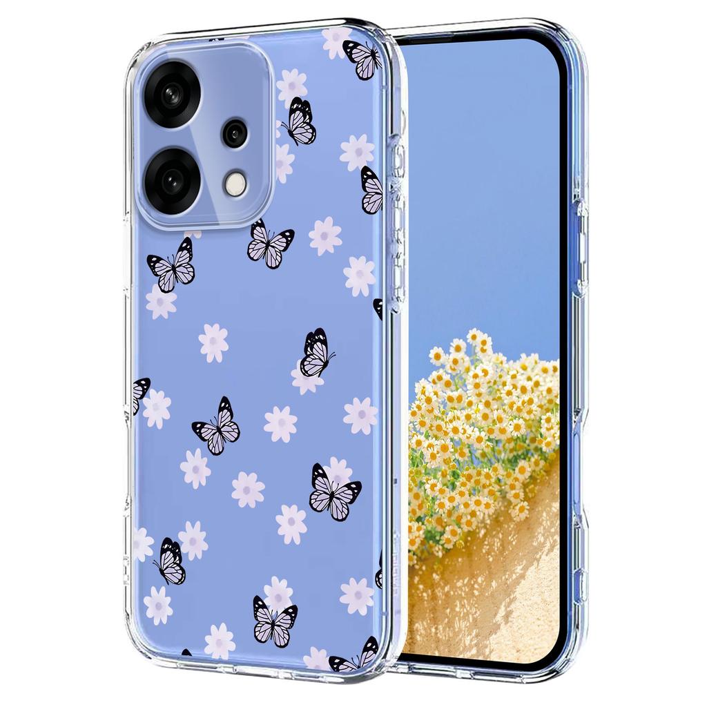For Oppo Reno14 5G (Global)/Oppo Reno14 5G (China)/Oppo Reno14 F 5G Case Butterfly Floral Pattern Printing TPU Phone Back Cover