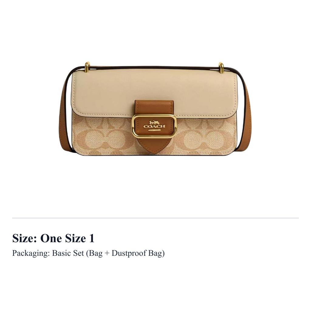COACH Morgan Coated Canvas Shoulder Bag, Crossbody Bag Small Women's Light Khaki CR254-IMWQ4