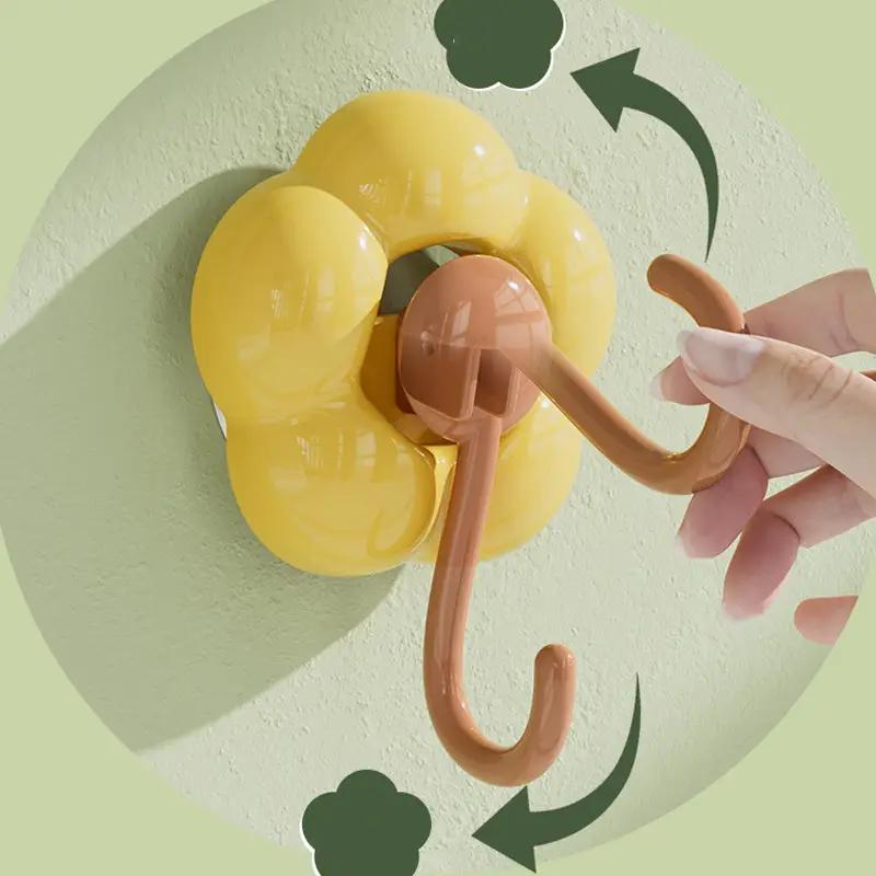 Creative Punch-free Flower Suction Cup Hook Multi-functional Bathroom Kitchen Reusable Traceless Hook Powerful Storage Rack