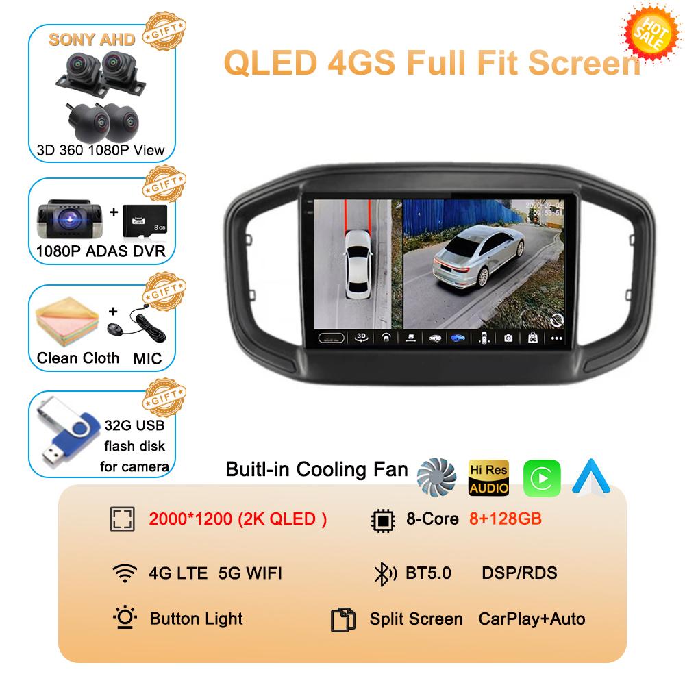 Android 14 Auto Carplay For Fiat Strada 2020 2021 2022 Car Radio Multimedia Video Player GPS Navigation Stereo 360 Camera WIFI