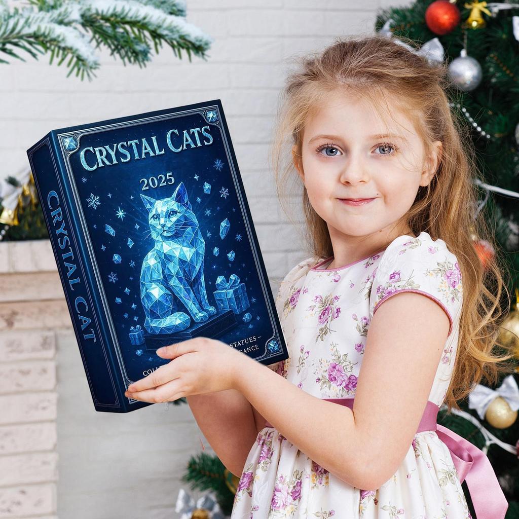 2D Cute Cat Advent Calendar 24 Days Christmas Countdown Calendar Acrylic Hanging Ornament for Xmas Tree Home Car Mirror Decor