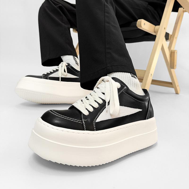 

Модная пара, платформа, туфли из кожи с большой головой, мужские, женские, высокое качество, кеды, модные, увеличение роста, повседневные, на толстой подошве, для мужчин 44