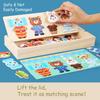 Wooden Jigsaw Bear Family Puzzle Box Bear Change Clothes Montessori Kids Early Education Wooden Dressing Game Baby Toys Gift