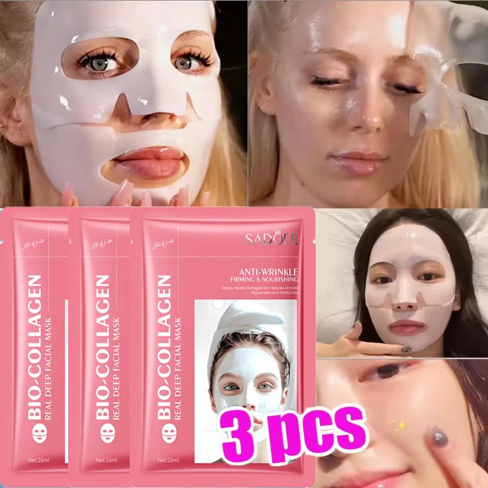 Bio Collagen Face Mask Anti Wrinkle Fade Face Fine Line Lift Firm Skin Anti-Aging Brighten SkinCare Korean Cosmetics