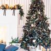 8pc Velvet Bow Tie Christmas Tree Pendant Fireplace Wreath Gift Box Decoration Christmas Day Party Hanging Accessories